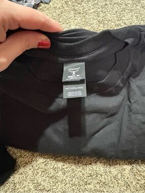 Hanes Black Short-Sleeve Crew Neck T-Shirt